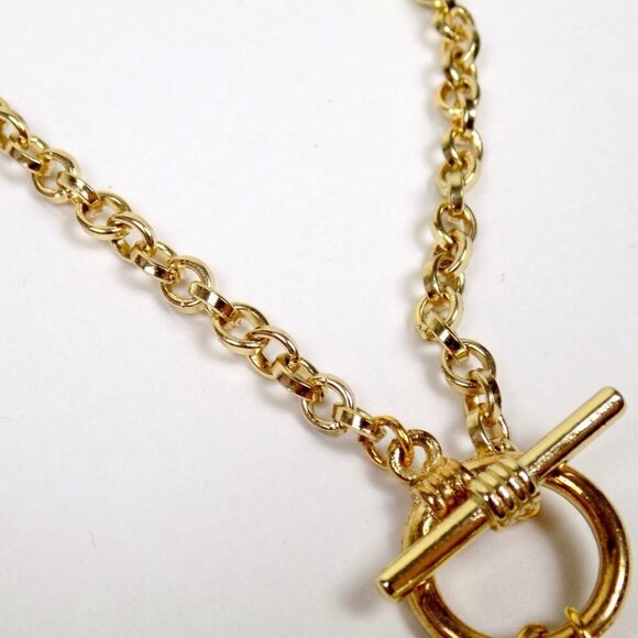 new in box! charm necklace link chain toggle clasp pearl disc star pendant - Picture 6 of 7